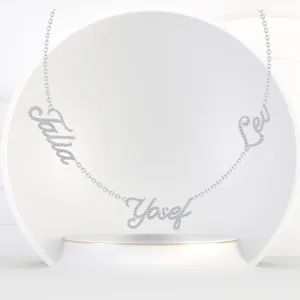 1.50CT T.W. Custom 3 Name Diamond Necklace