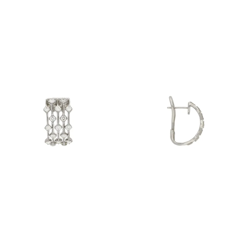 18ct White Gold Diamond Rainfall Hoop Earrings