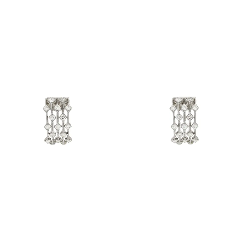 18ct White Gold Diamond Rainfall Hoop Earrings