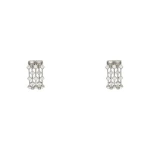 18ct White Gold Diamond Rainfall Hoop Earrings