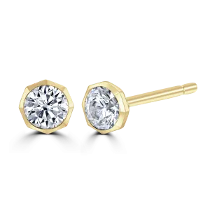 18ct Yellow Gold 0.30ct Lab Grown Diamond Solitaire Octagonal Stud Earrings