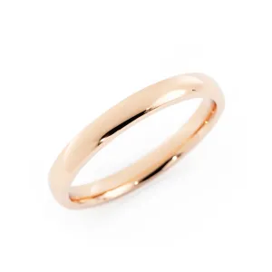 18K Rose Gold High Polish Domed 2.5mm Wedding Band