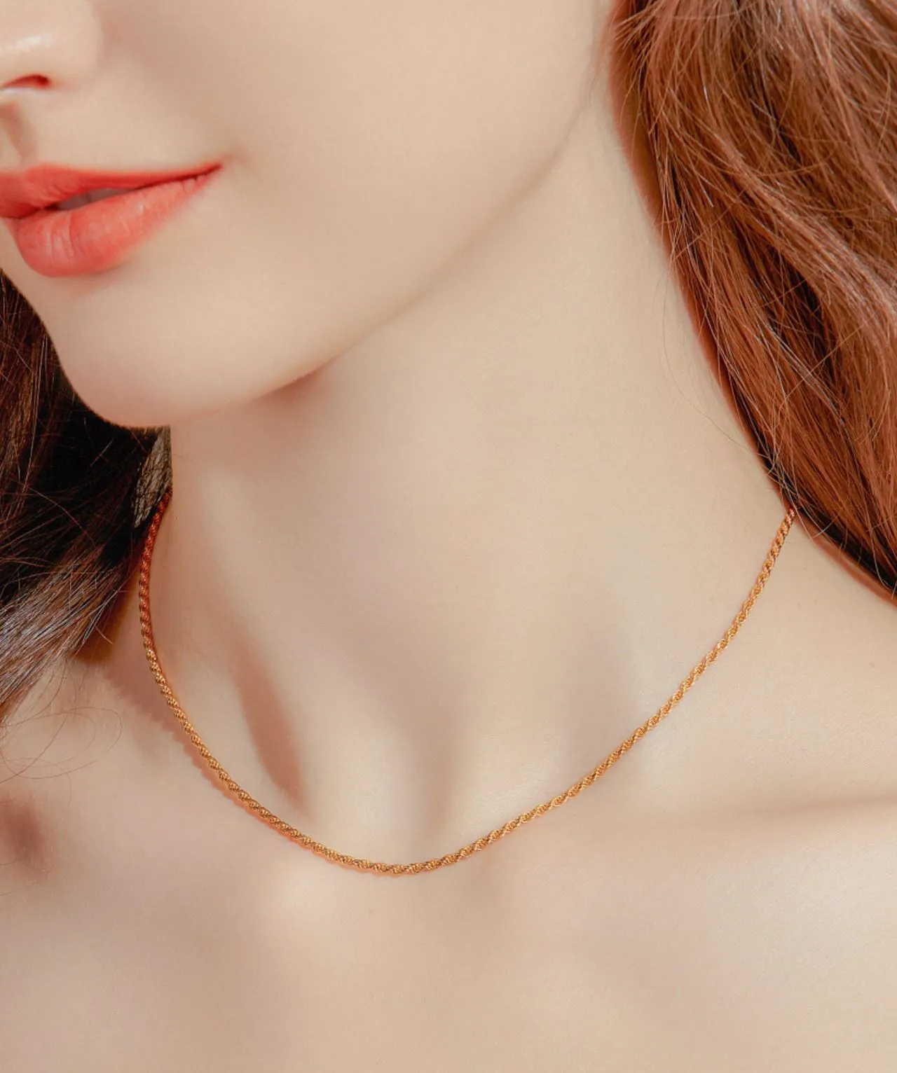 24K Yellow Gold Rope Chain - 2mm