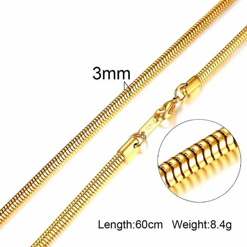 3-6MM MEN NECKLACE SNAKE CHAIN