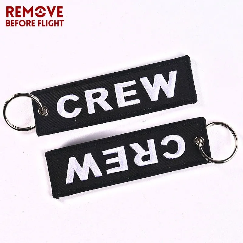 3 PCS/LOT BLACK CREW EMBROIDERY KEY CHAIN