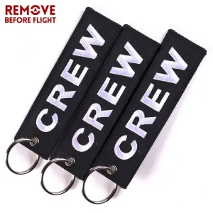 3 PCS/LOT BLACK CREW EMBROIDERY KEY CHAIN