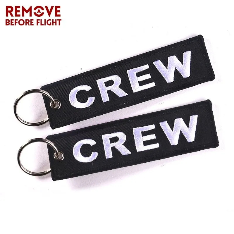 3 PCS/LOT BLACK CREW EMBROIDERY KEY CHAIN