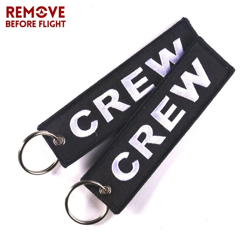 3 PCS/LOT BLACK CREW EMBROIDERY KEY CHAIN