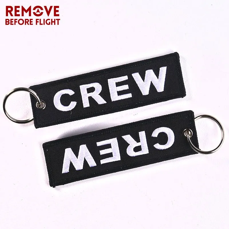 3 PCS/LOT BLACK CREW EMBROIDERY KEY CHAIN