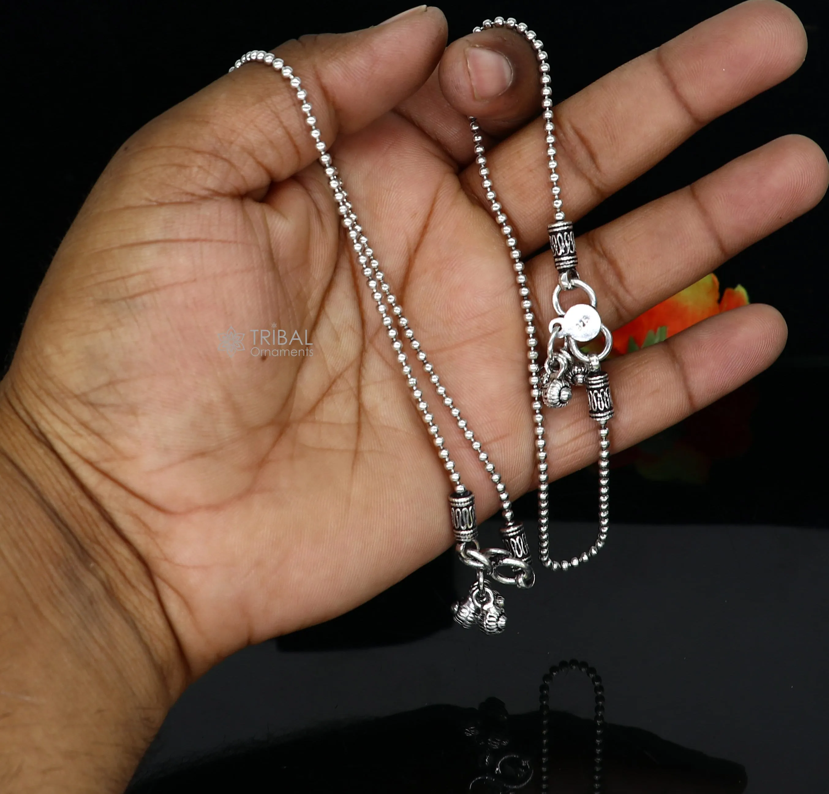 925 sterling silver beaded/ball chain anklet bracelet amazing light weight functional fancy anklets belly dance silver jewelry ank585