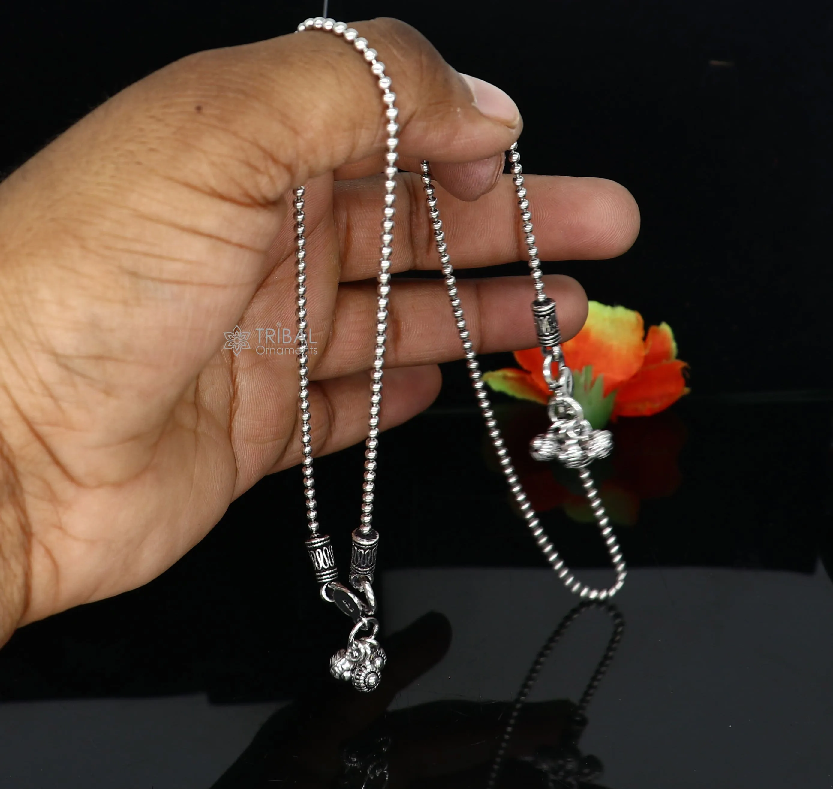 925 sterling silver beaded/ball chain anklet bracelet amazing light weight functional fancy anklets belly dance silver jewelry ank585