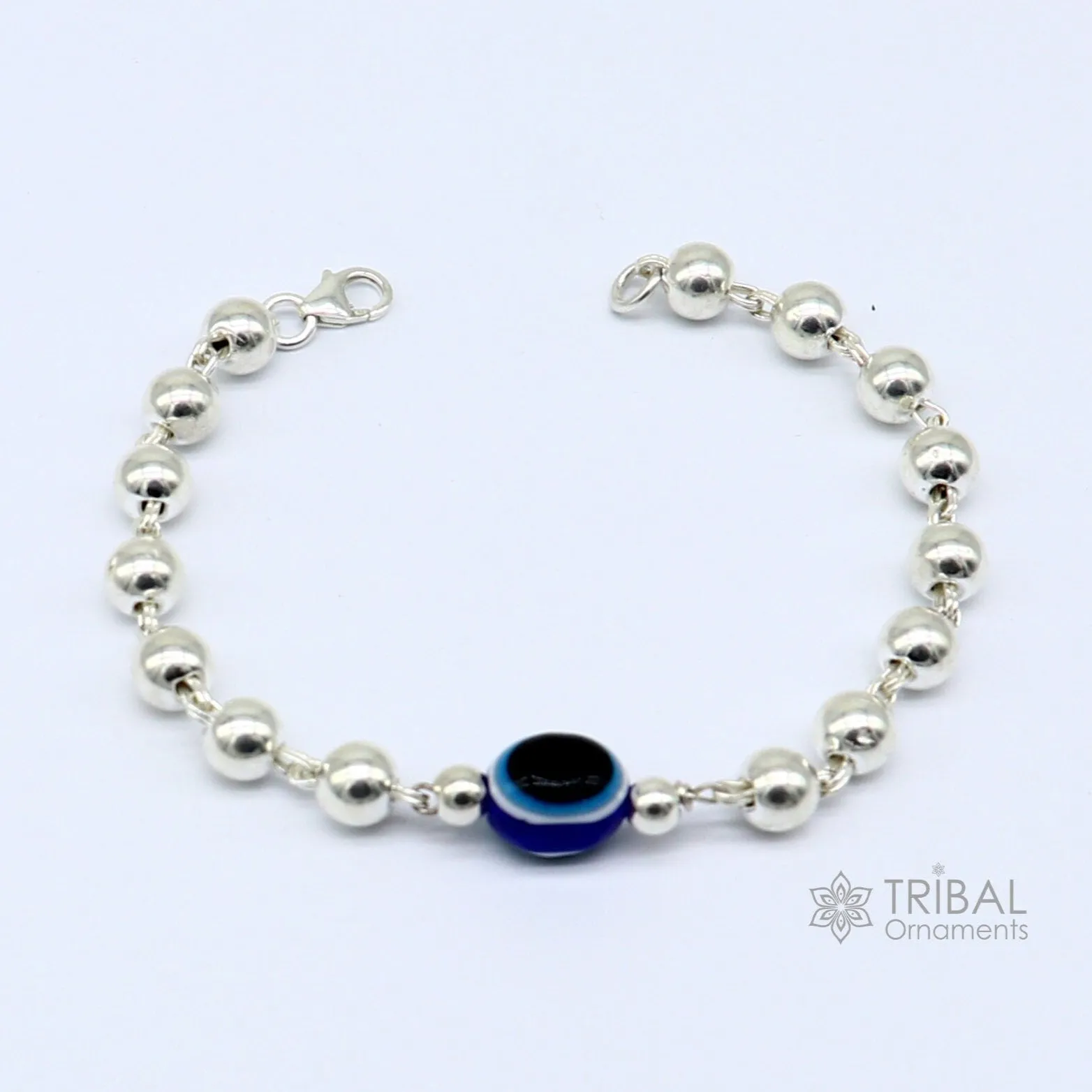 925 sterling silver handmade silver beaded evil eye bracelet, amazing stylish unisex cultural trendy bracelet all sizes jewelry sbr467