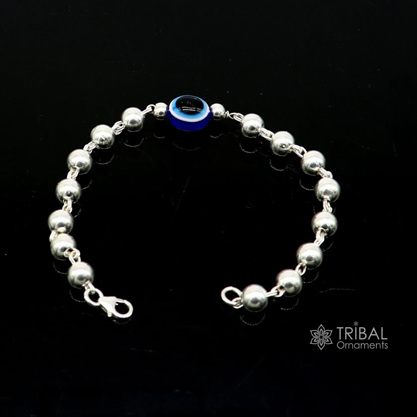925 sterling silver handmade silver beaded evil eye bracelet, amazing stylish unisex cultural trendy bracelet all sizes jewelry sbr467