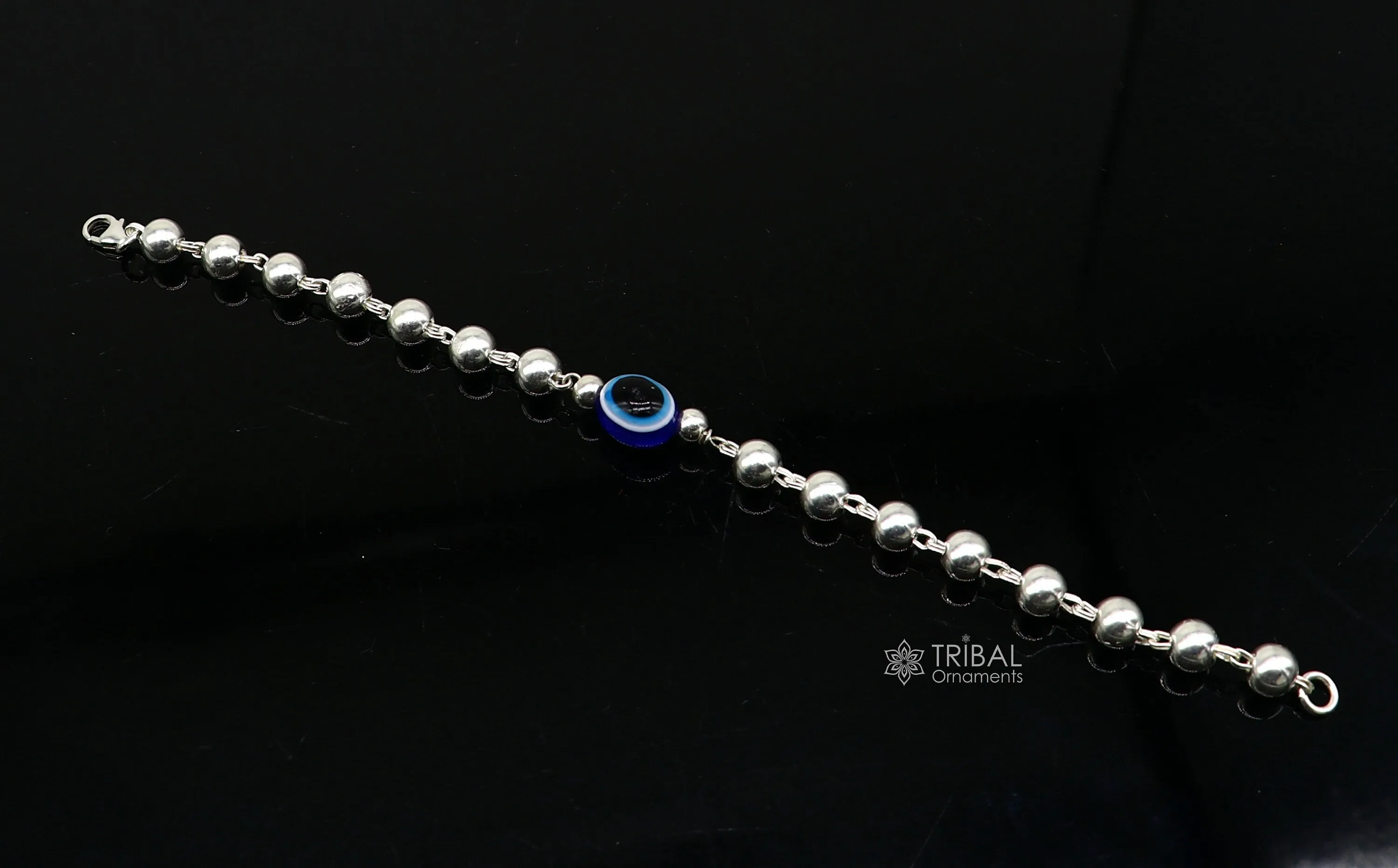 925 sterling silver handmade silver beaded evil eye bracelet, amazing stylish unisex cultural trendy bracelet all sizes jewelry sbr467
