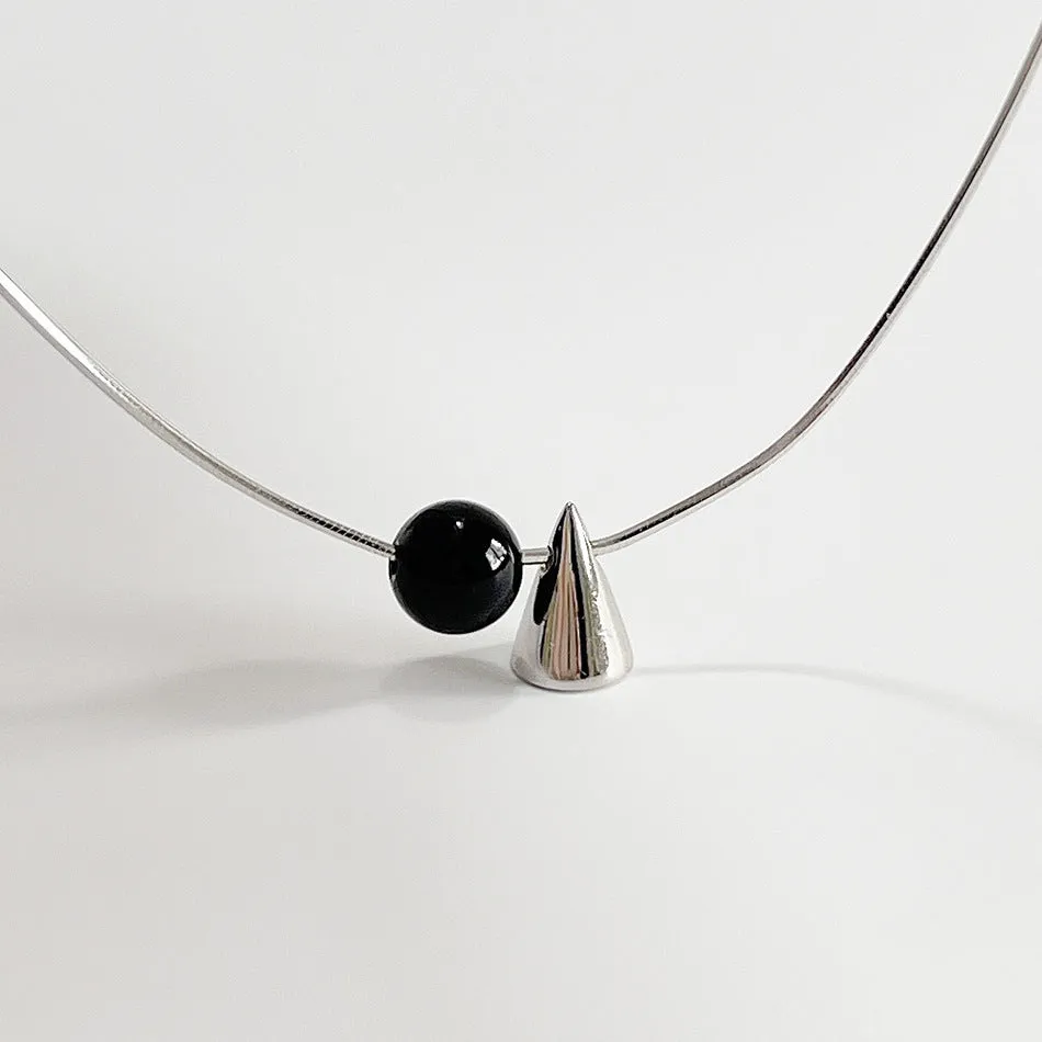 925 Sterling Silver Minimalist Conical Geometric Silver Pendants
