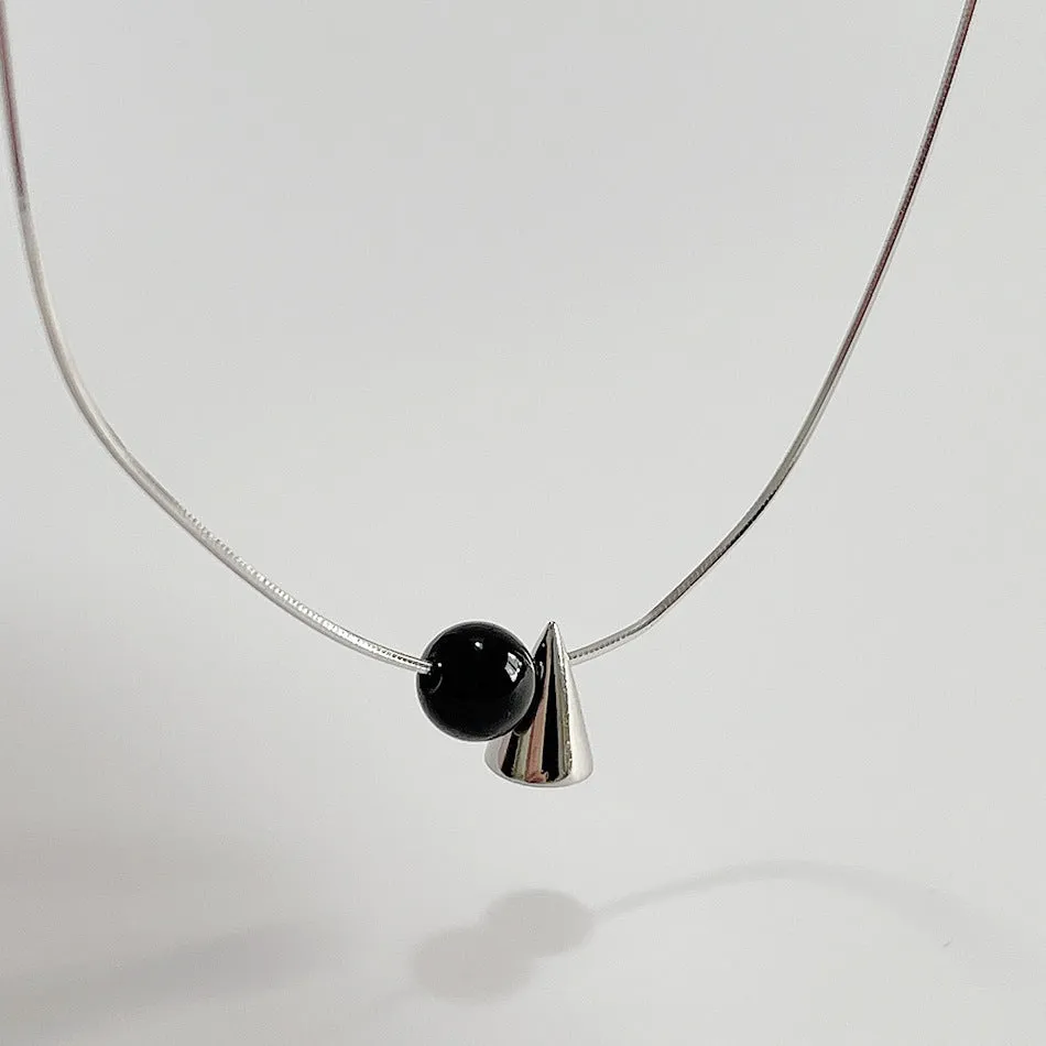925 Sterling Silver Minimalist Conical Geometric Silver Pendants