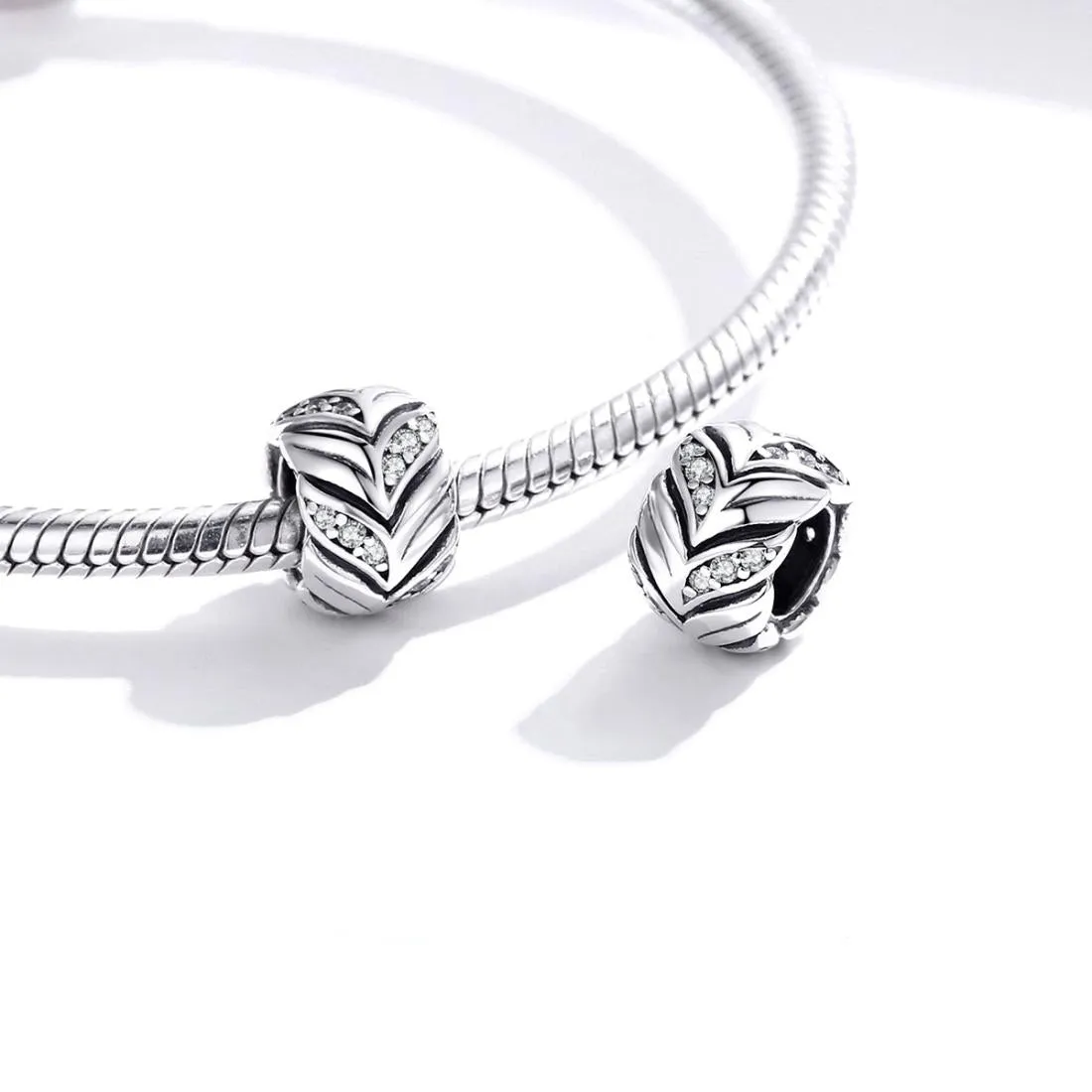 925 Sterling Silver Zircon Beaded Bracelet / Necklace Set