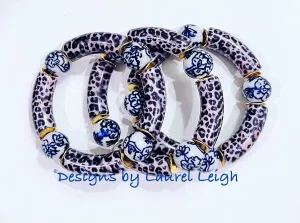 Acrylic Chinoiserie Leopard Bracelet
