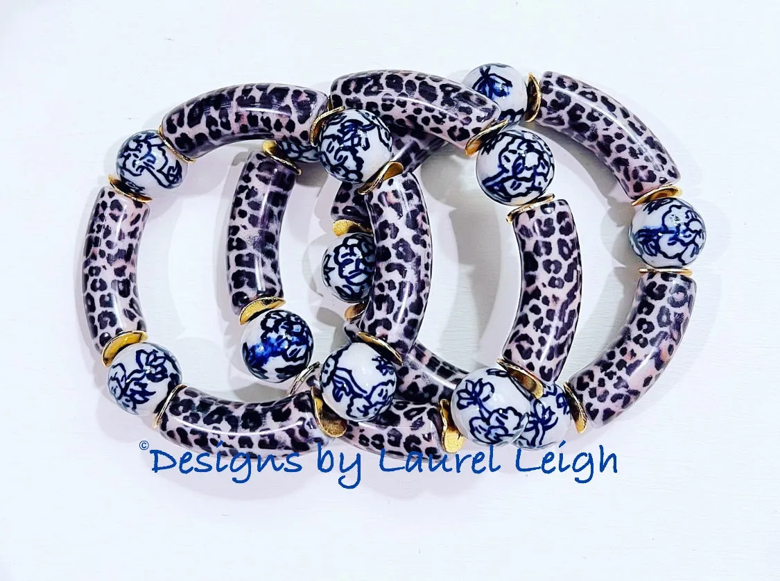 Acrylic Chinoiserie Leopard Bracelet