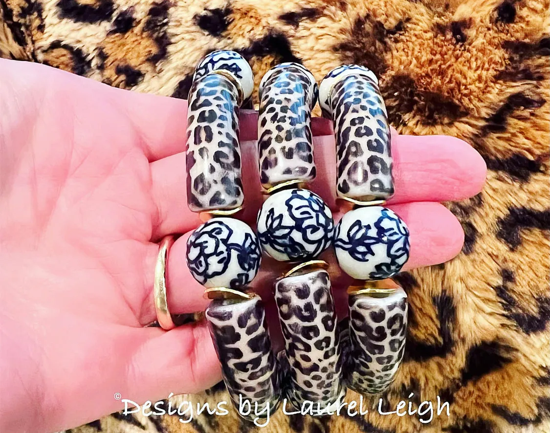 Acrylic Chinoiserie Leopard Bracelet