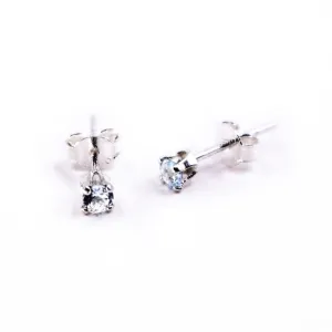 Aquamarine Sterling Silver Stud Earrings
