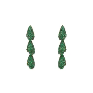 Arabelle Emerald Green Earrings Gold