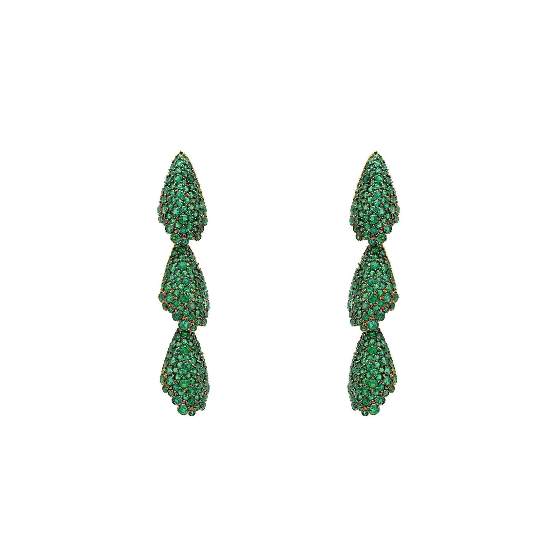 Arabelle Emerald Green Earrings Gold