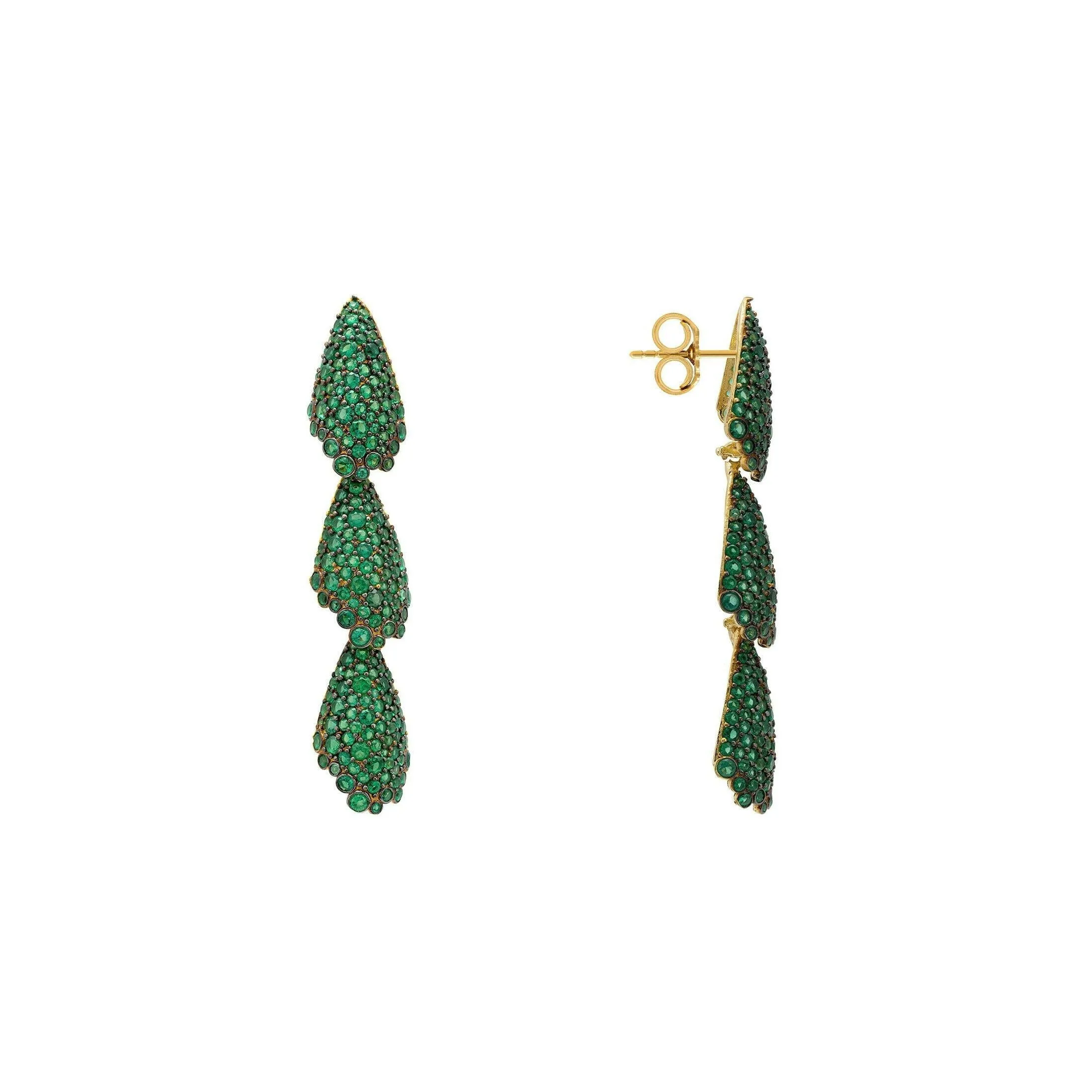 Arabelle Emerald Green Earrings Gold