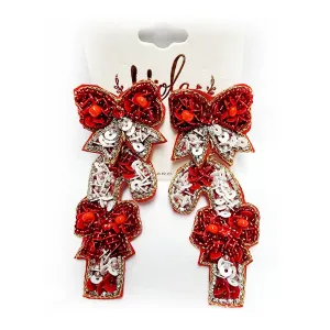 Assorted Hand Beaded Christmas Earrings - Post