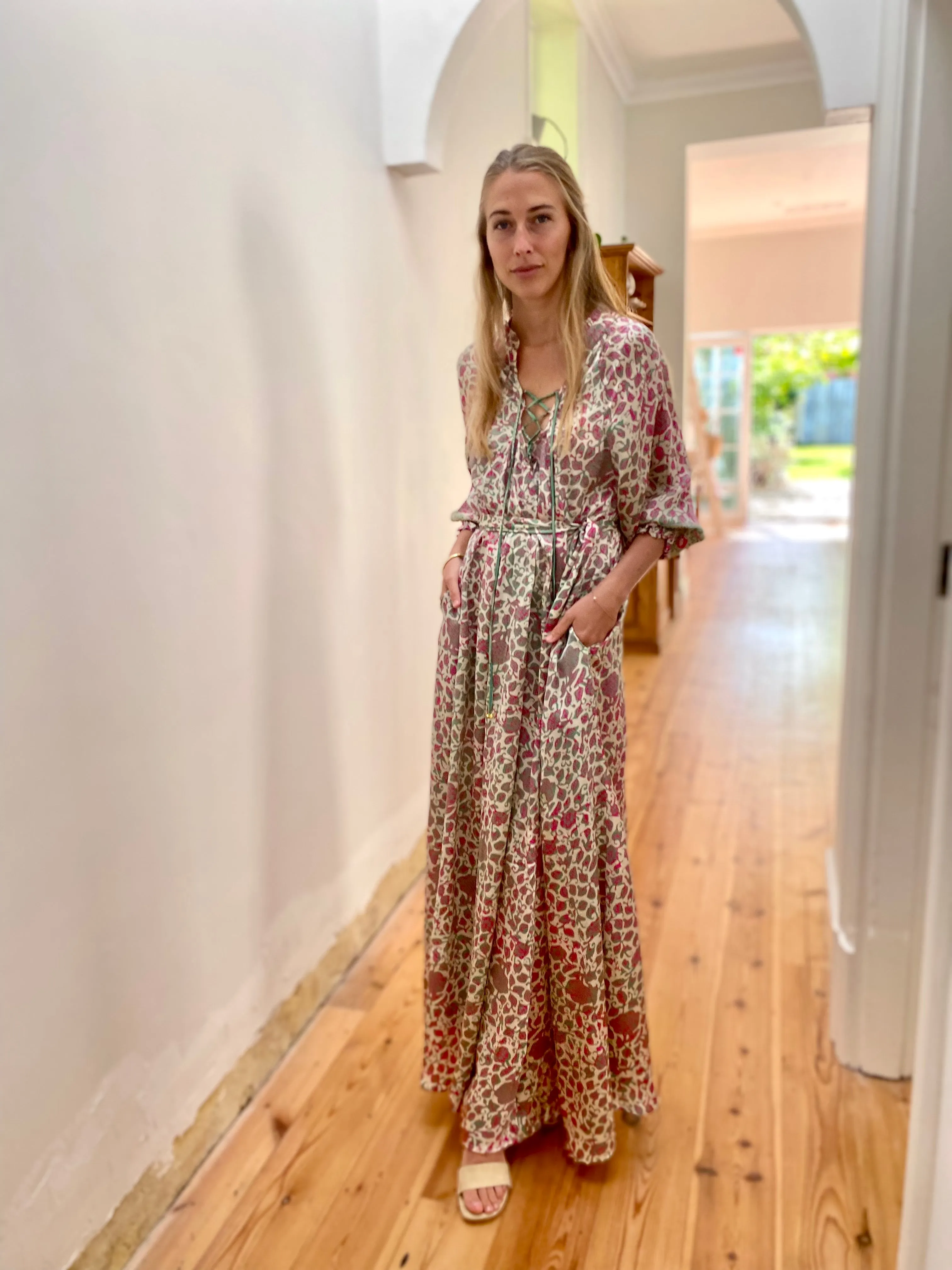Azrou Silk Dress - Morning Light