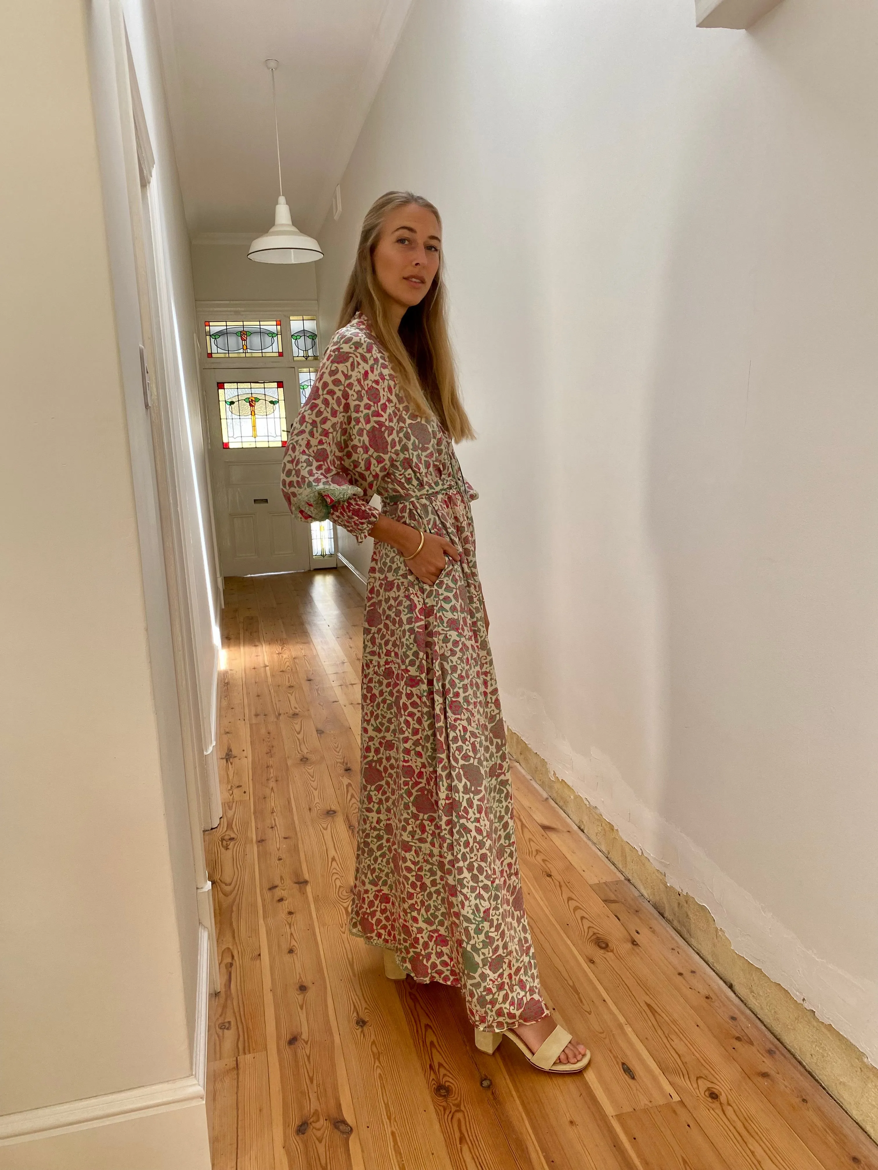 Azrou Silk Dress - Morning Light