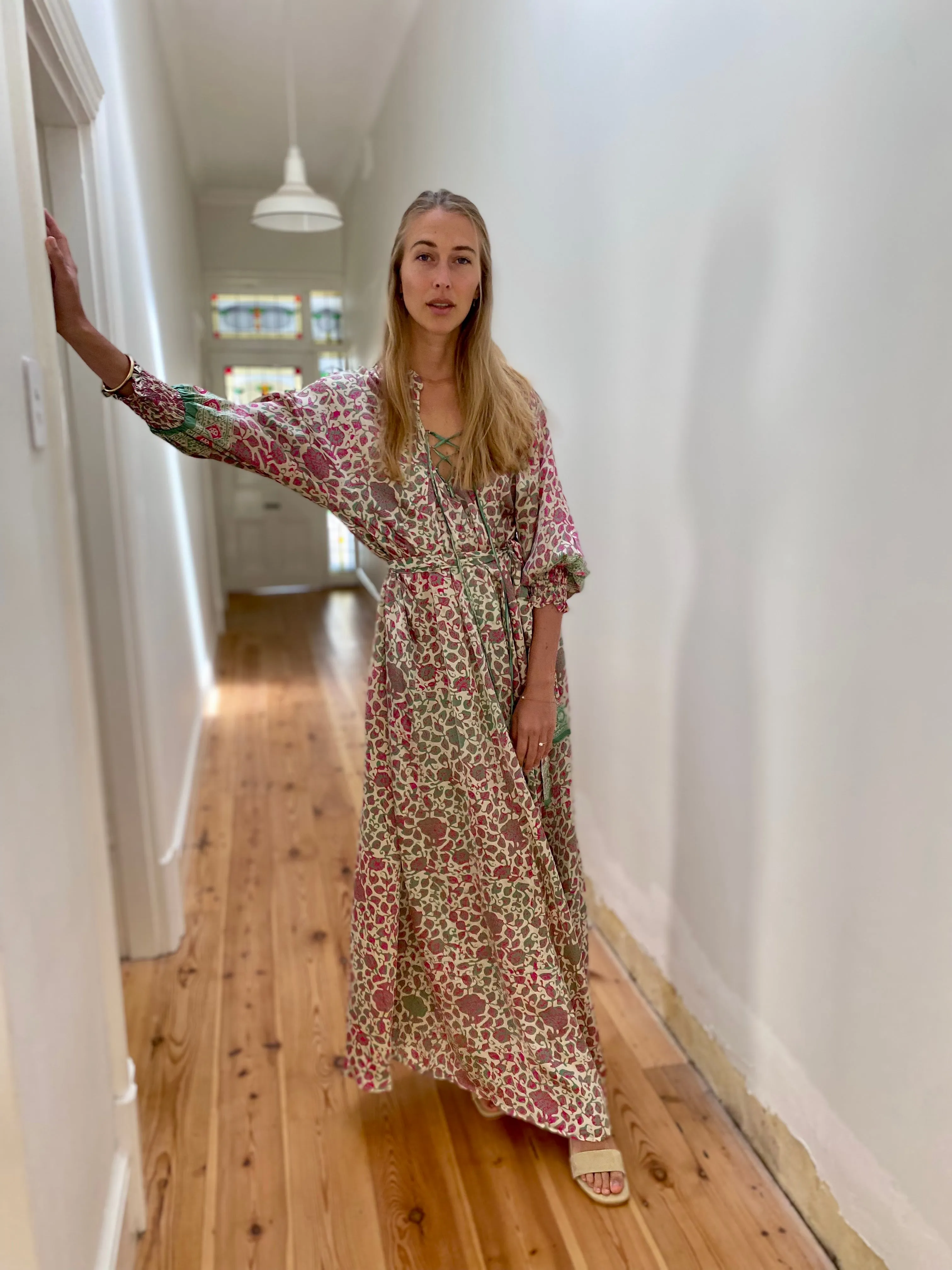 Azrou Silk Dress - Morning Light