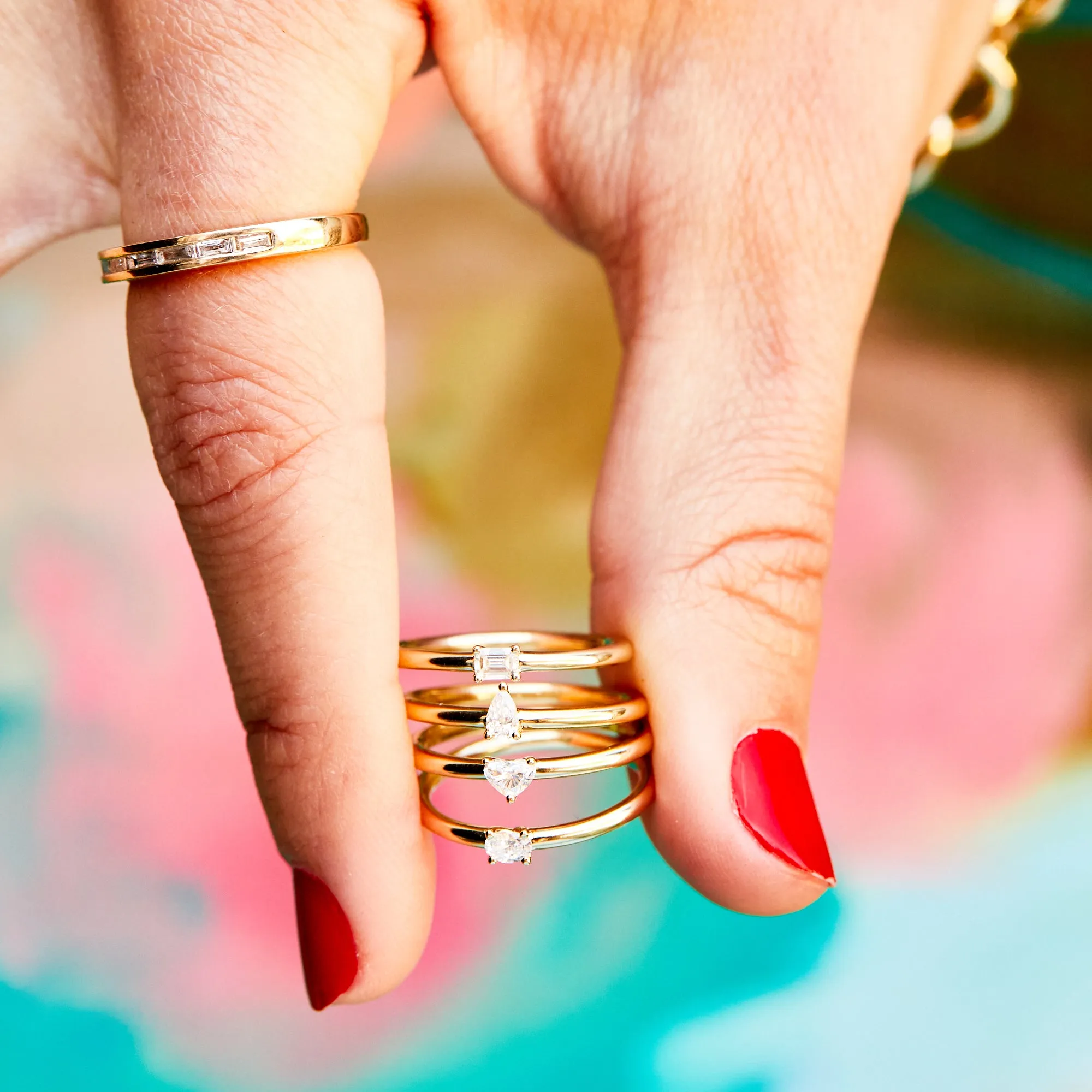 Baguette Diamond Stacking Ring