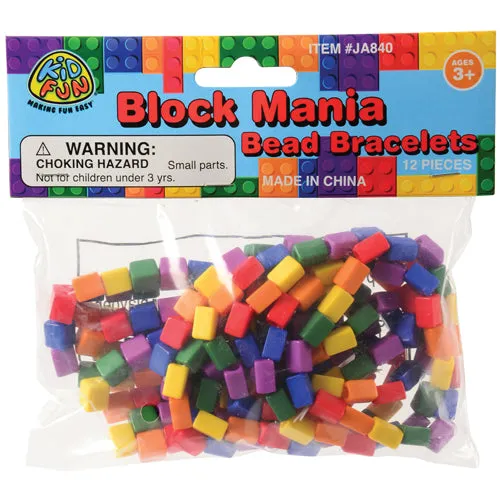 Block Mania Bead Bracelets (pack of 12)