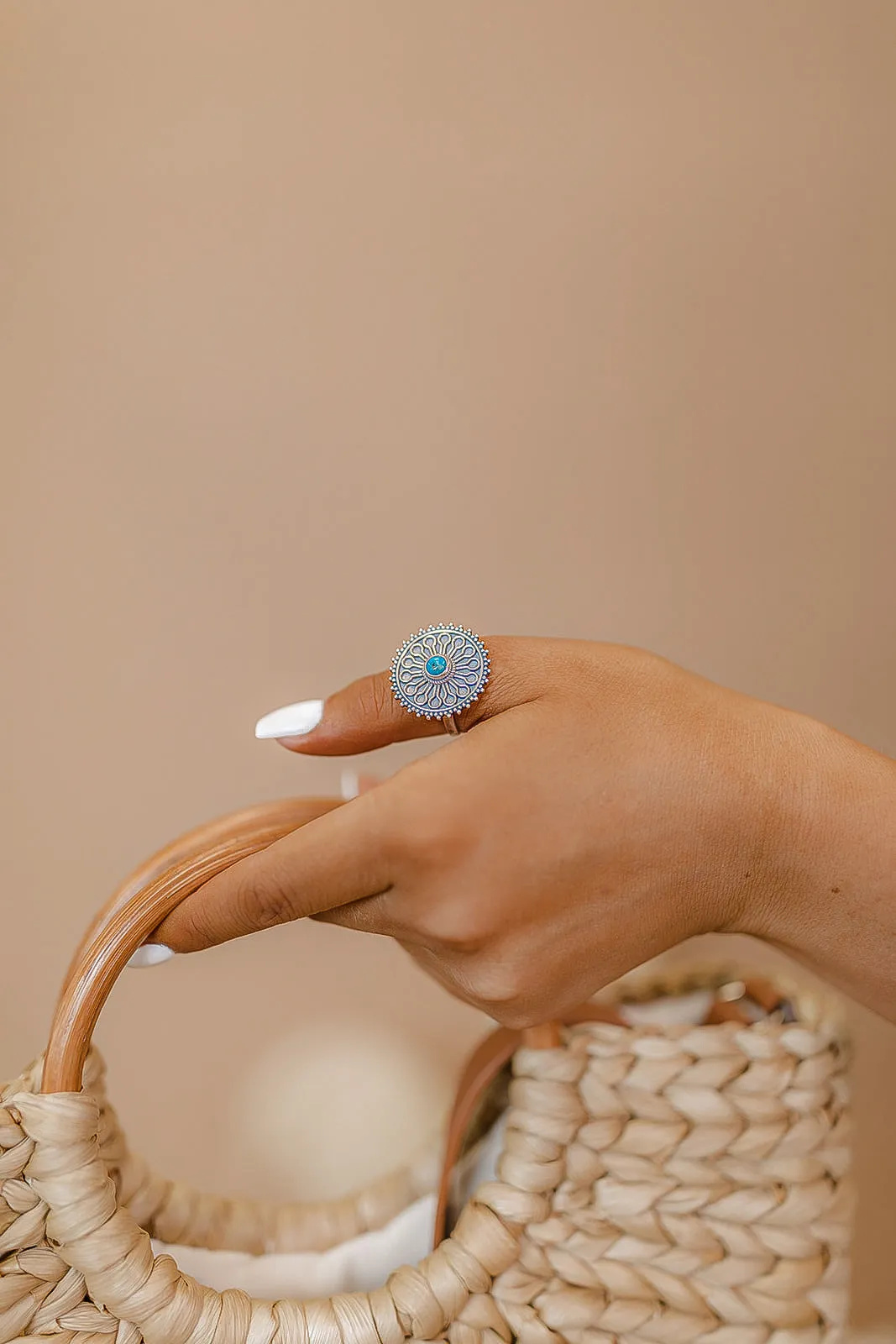 Boho Dainty Turquoise Ring