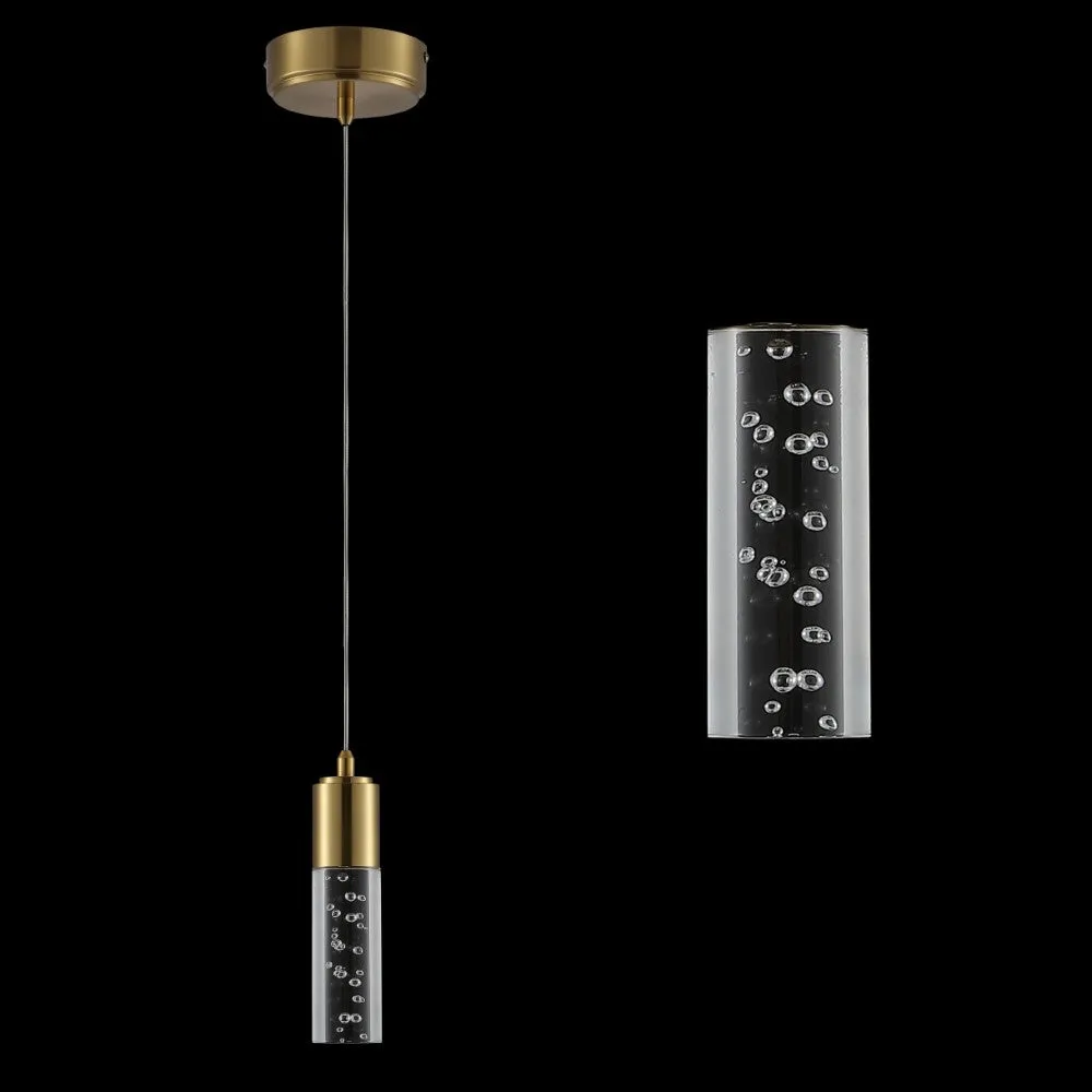 Bolha 4.75" Bubble Acrylic/Iron Modern Minimalist Integrated LED Pendant
