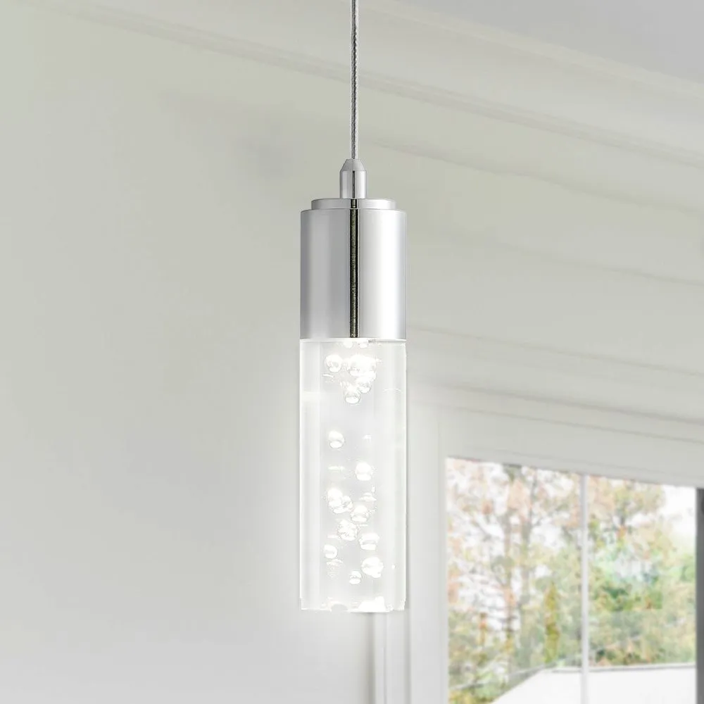 Bolha 4.75" Bubble Acrylic/Iron Modern Minimalist Integrated LED Pendant