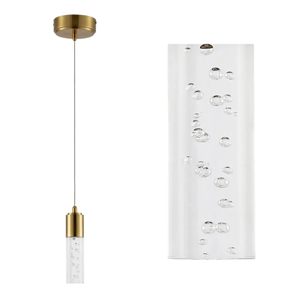 Bolha 4.75" Bubble Acrylic/Iron Modern Minimalist Integrated LED Pendant