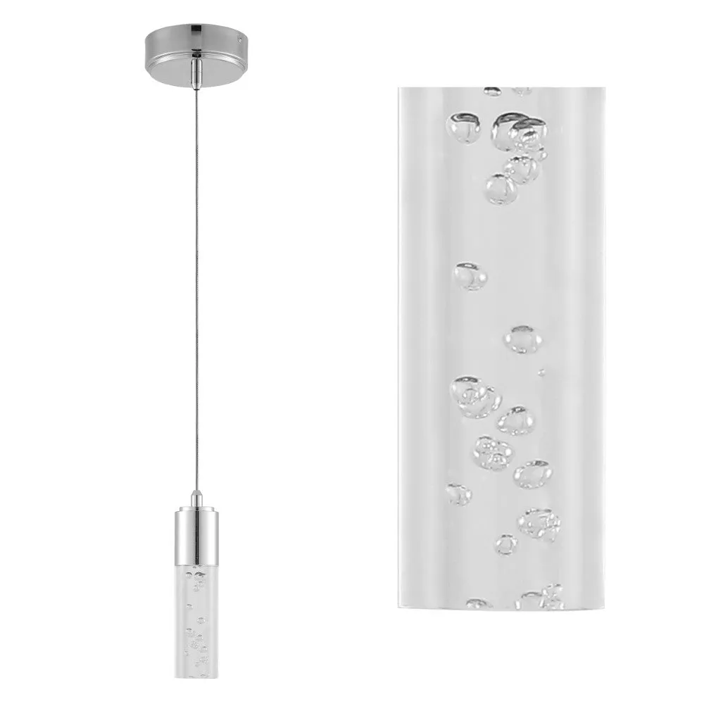 Bolha 4.75" Bubble Acrylic/Iron Modern Minimalist Integrated LED Pendant