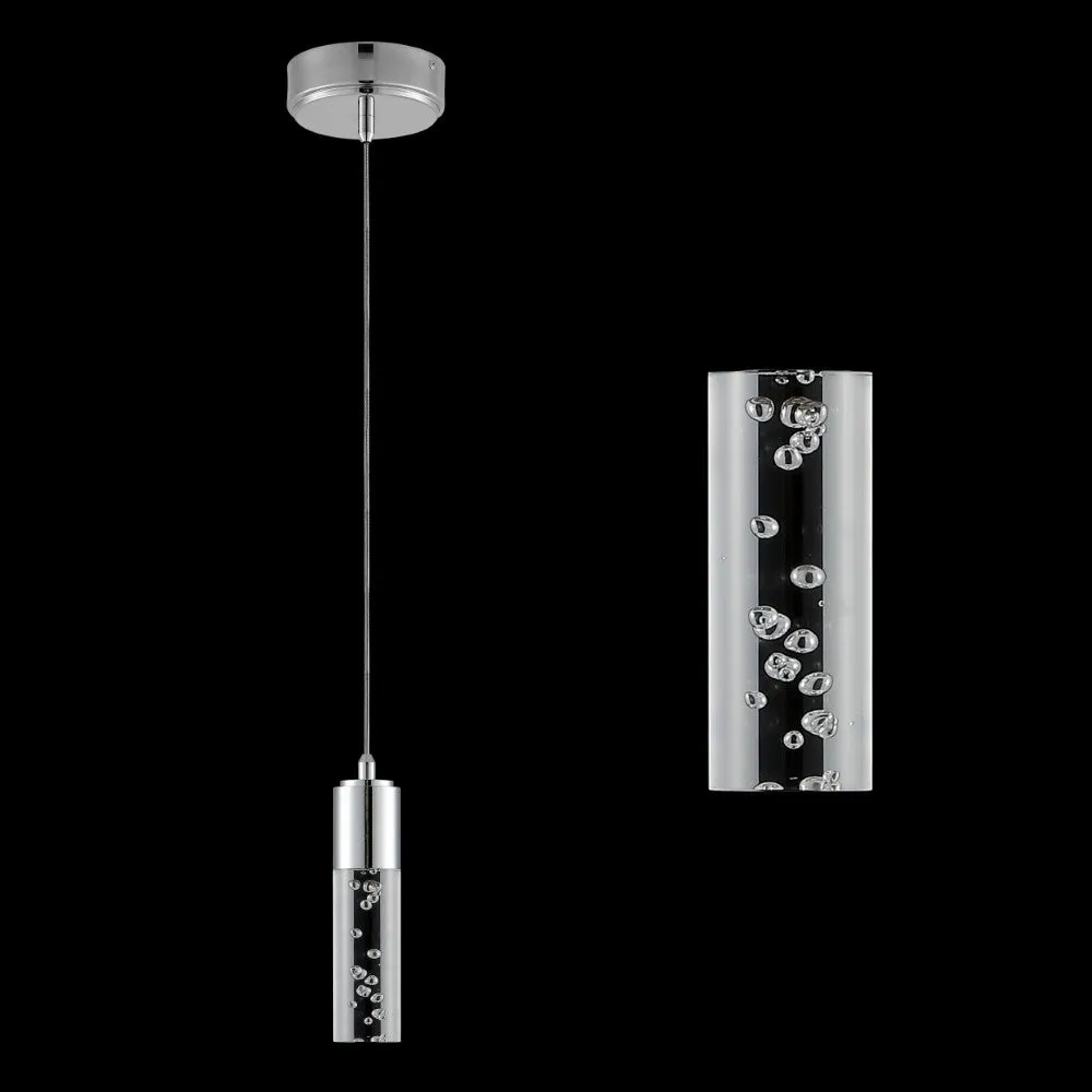 Bolha 4.75" Bubble Acrylic/Iron Modern Minimalist Integrated LED Pendant