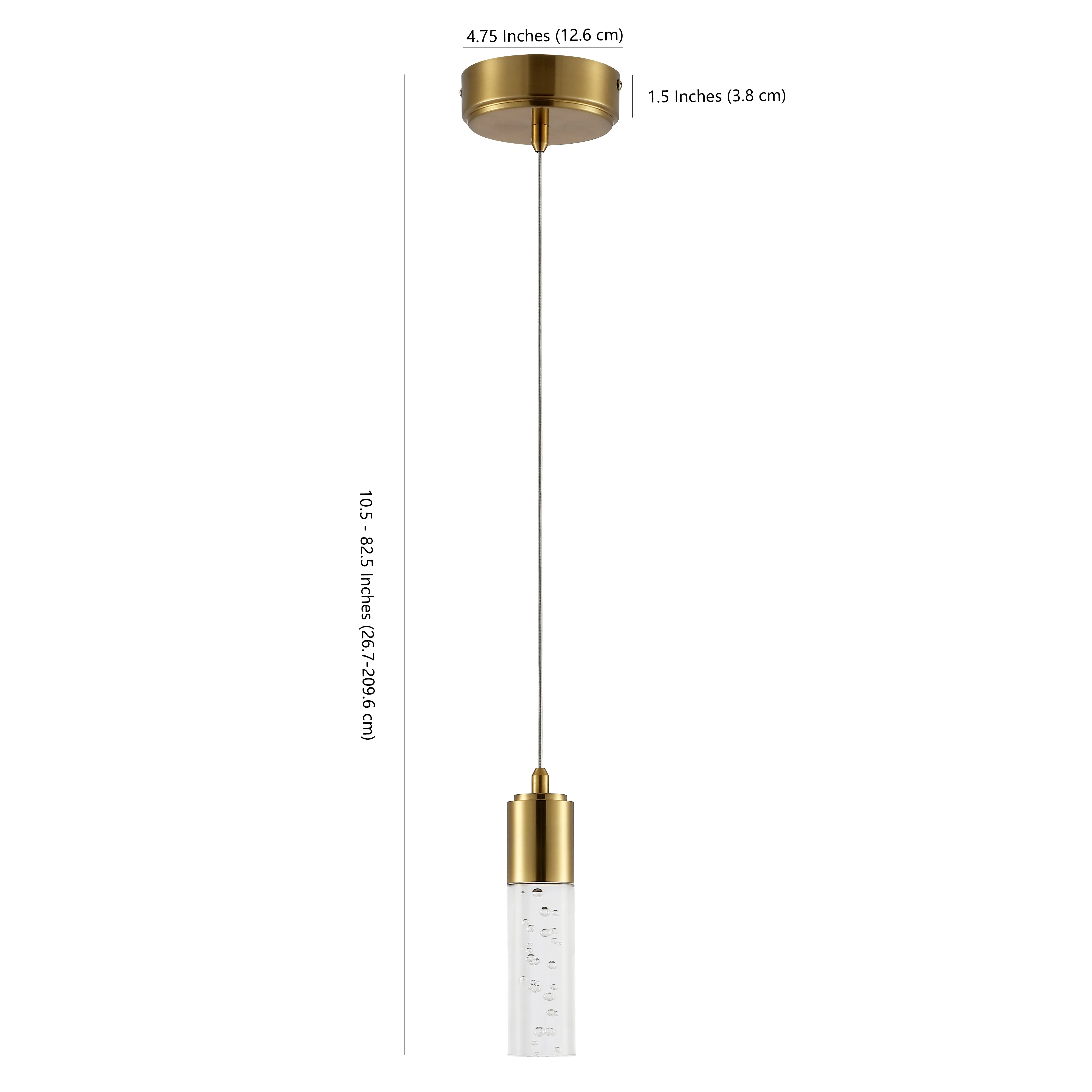 Bolha 4.75" Bubble Acrylic/Iron Modern Minimalist Integrated LED Pendant