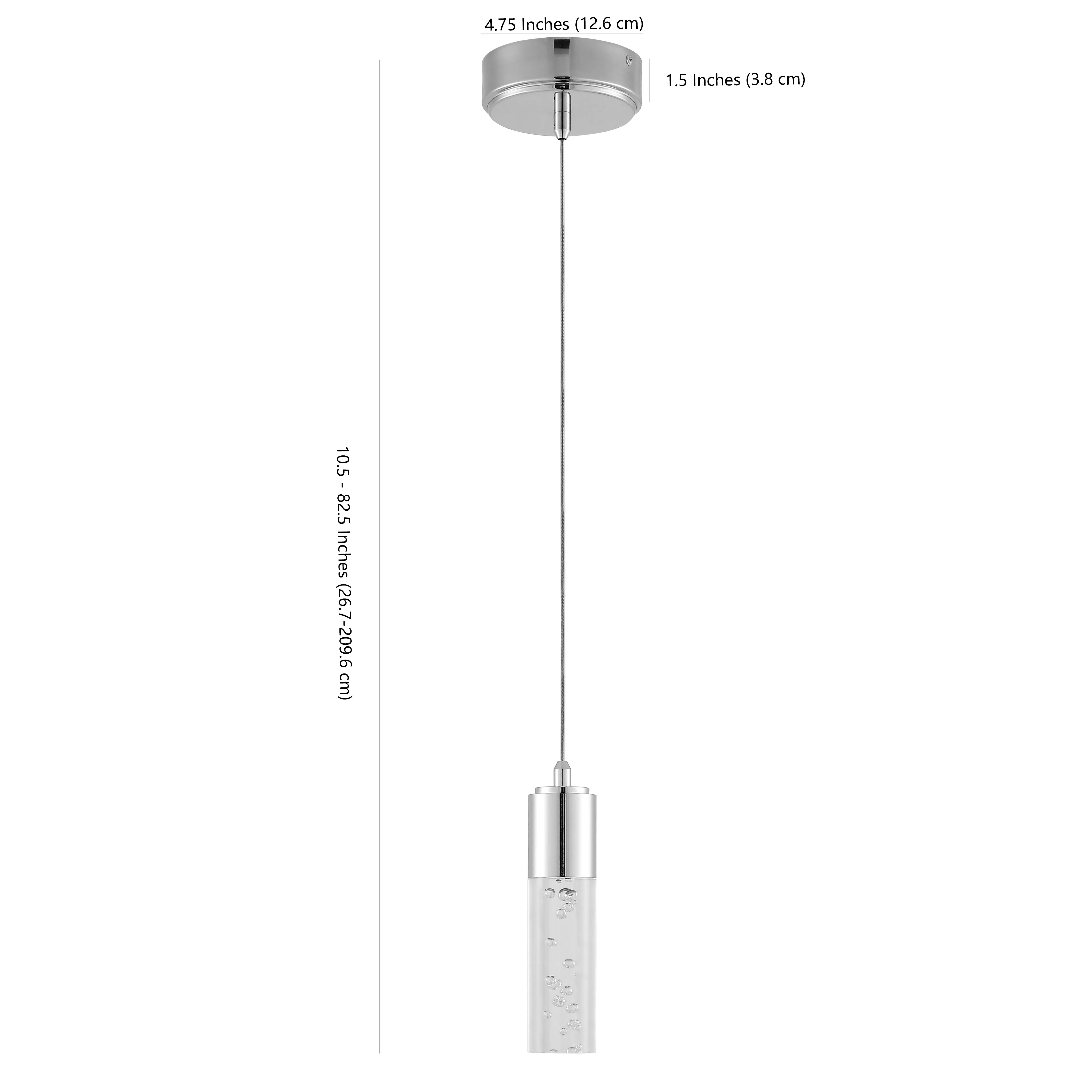 Bolha 4.75" Bubble Acrylic/Iron Modern Minimalist Integrated LED Pendant