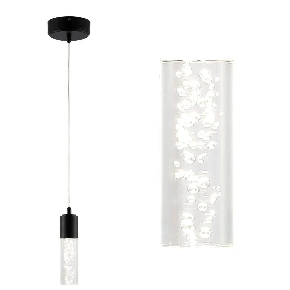 Bolha 4.75" Bubble Acrylic/Iron Modern Minimalist Integrated LED Pendant