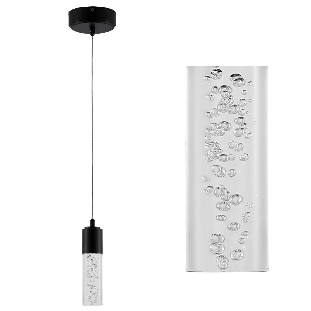Bolha 4.75" Bubble Acrylic/Iron Modern Minimalist Integrated LED Pendant