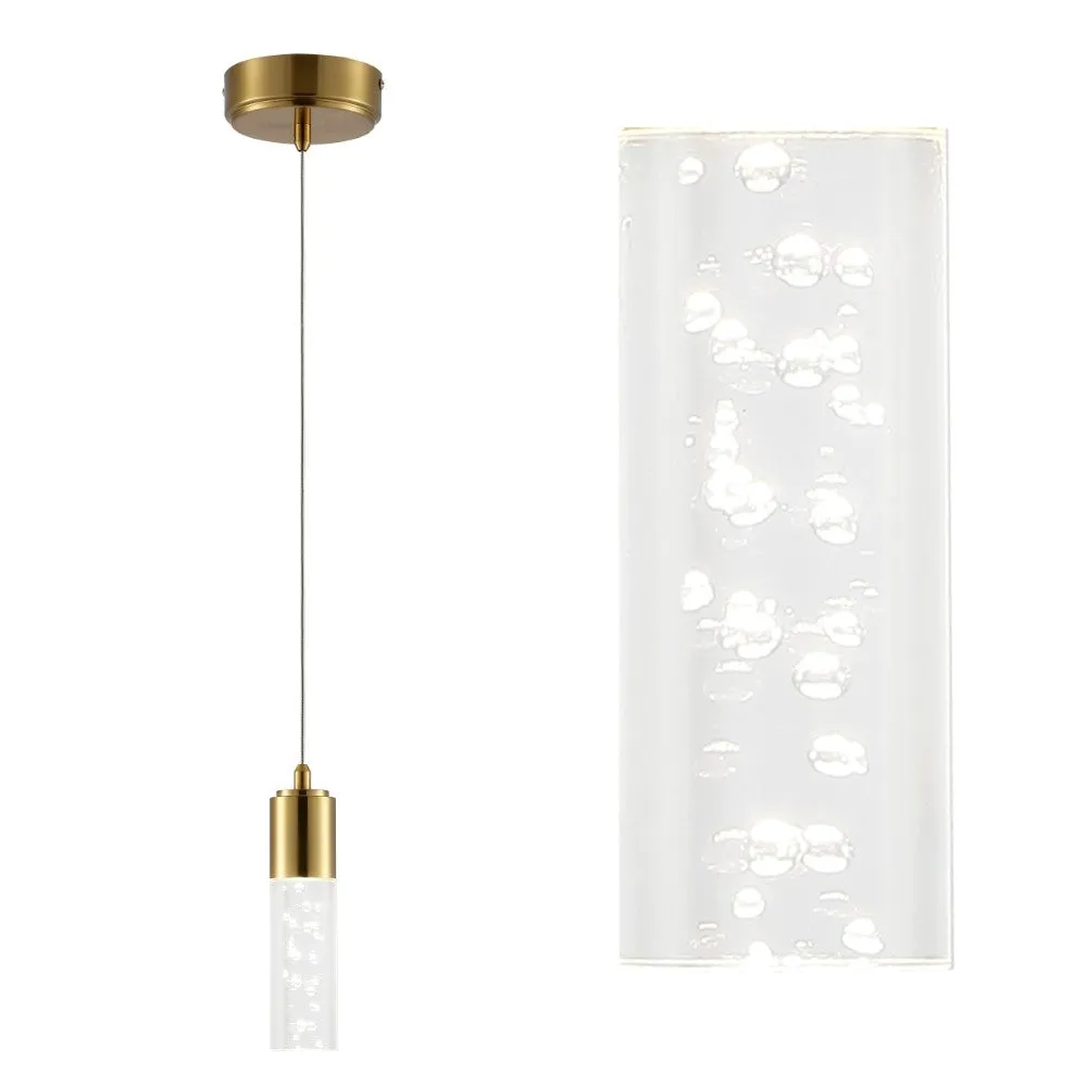 Bolha 4.75" Bubble Acrylic/Iron Modern Minimalist Integrated LED Pendant
