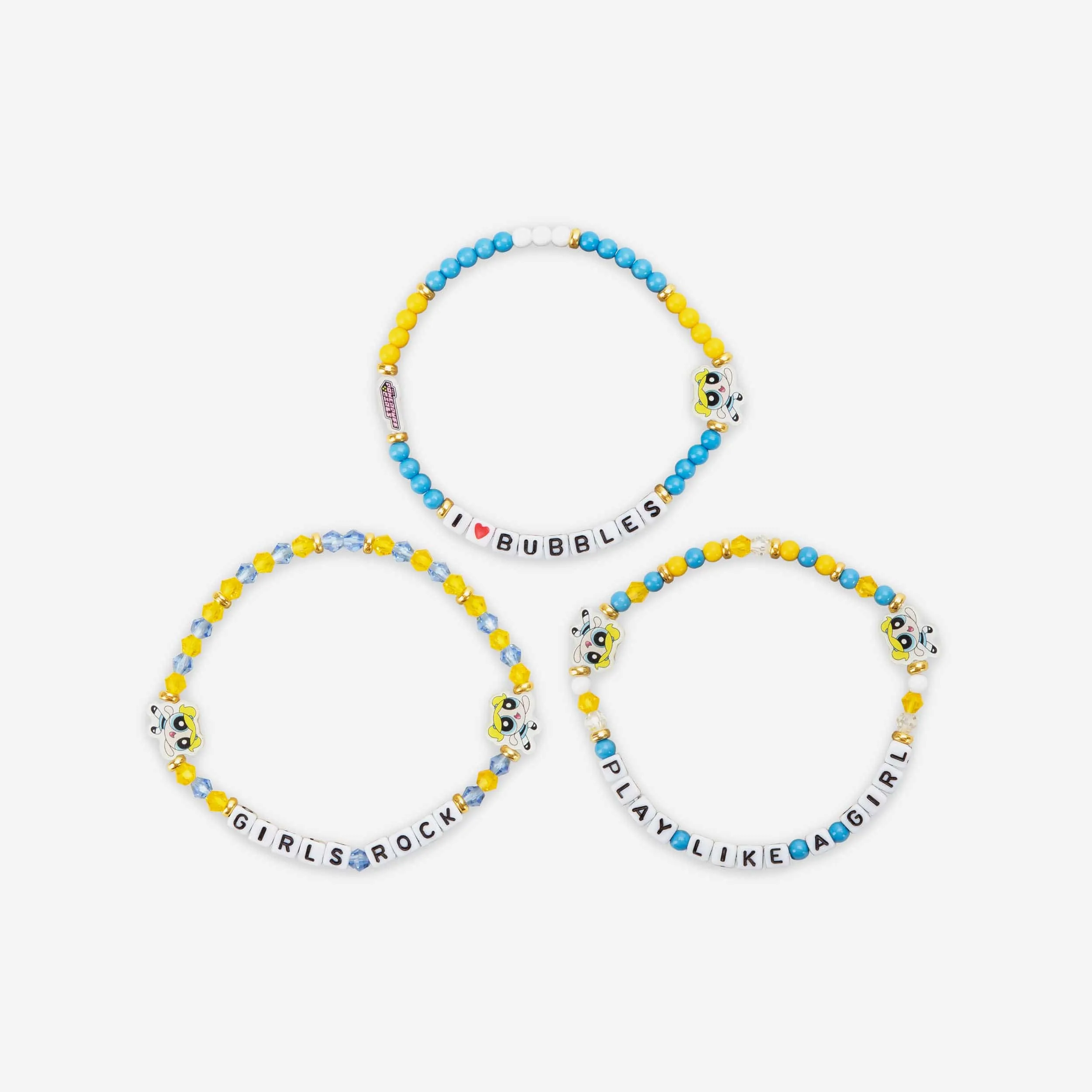 Bubbles The Powerpuff Girls 3 Pack Friendship Bracelet