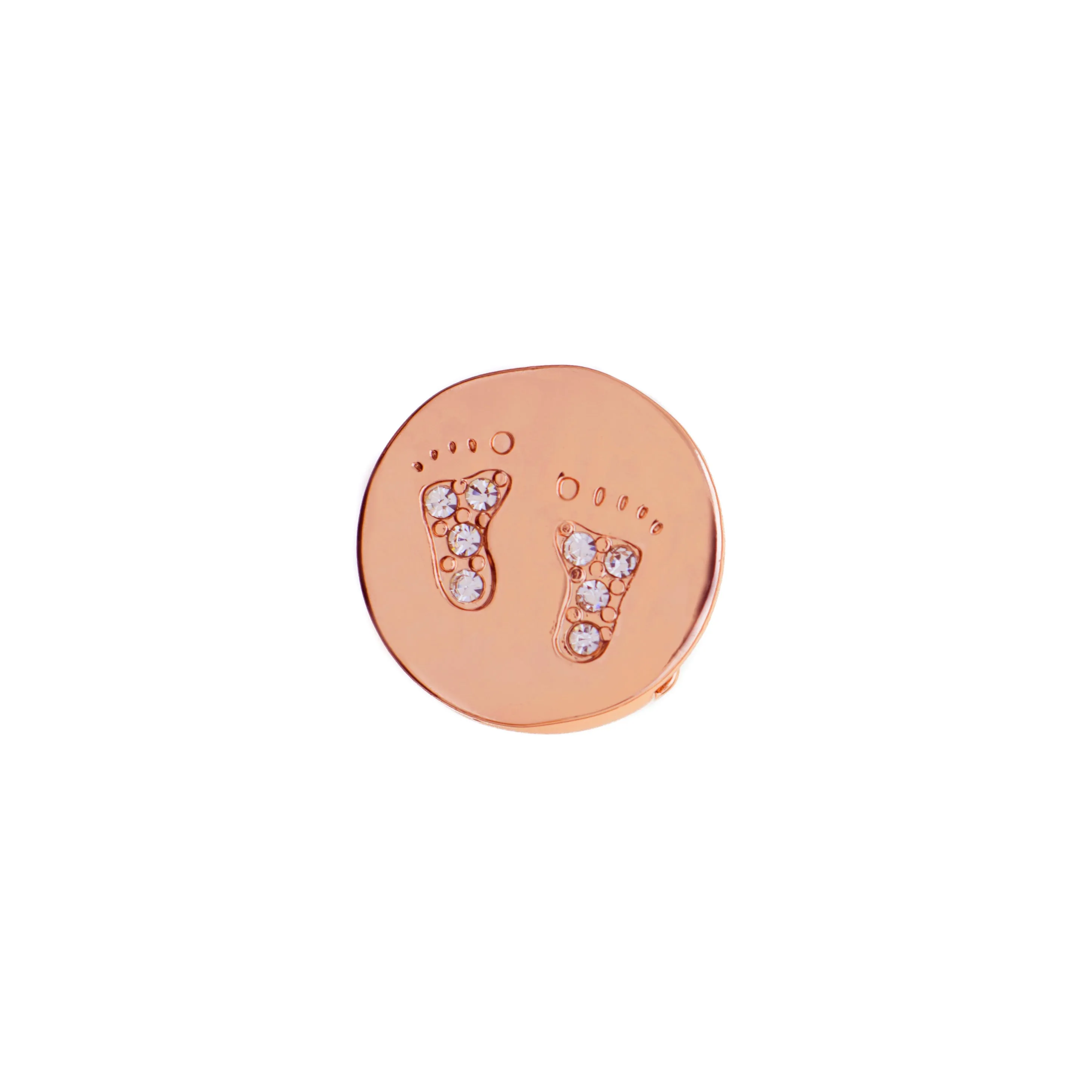 Buckle Up Rose Gold Footprints Charm