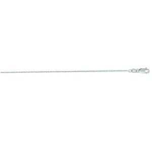 Cable Chain 10k Solid White Gold 16" 18" 20" - 0.8mm - Dainty Minimalist Diamond cut Pendant Chain For Women - Genuine 10kt Gold