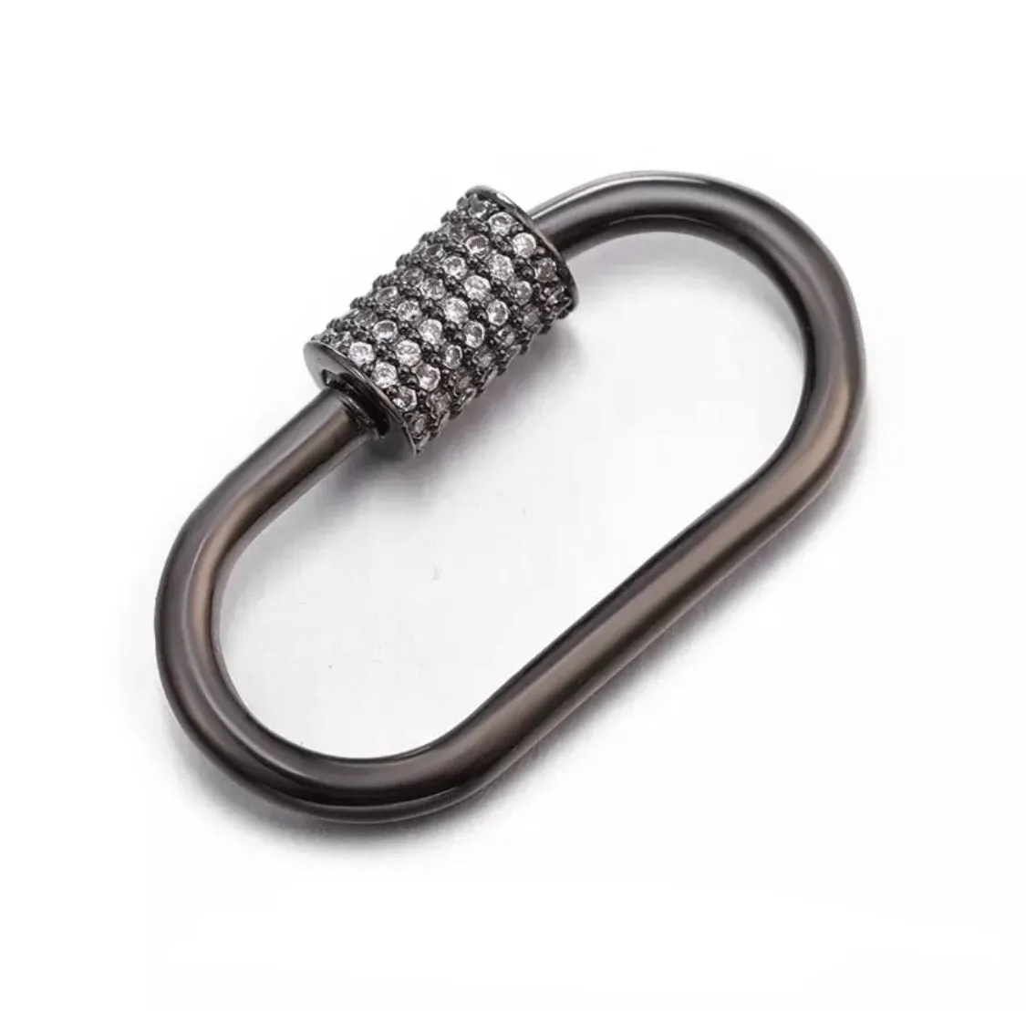 CARABINER - PAVÉ DEMI LOCK NECKLACE