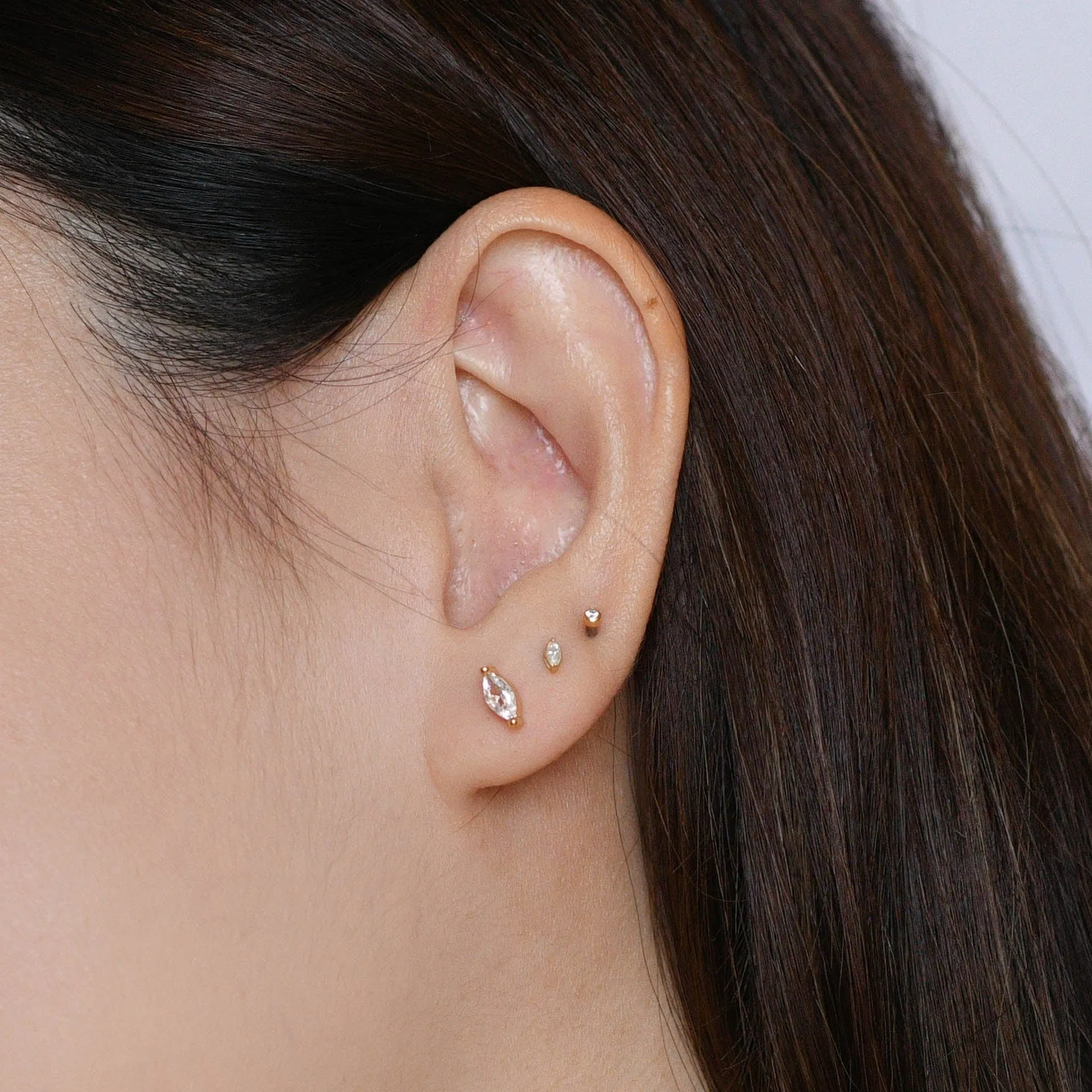 Carmen Marquise Studs | Gold